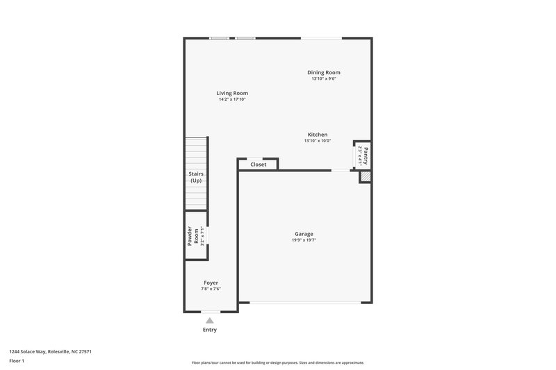 1,825/Mo, 1244 Solace Way Rolesville, NC 27571 Floor Plan View