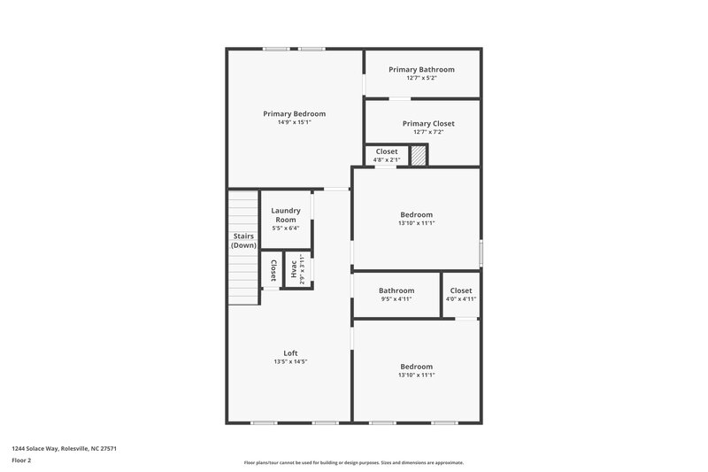 1,825/Mo, 1244 Solace Way Rolesville, NC 27571 Floor Plan View 2