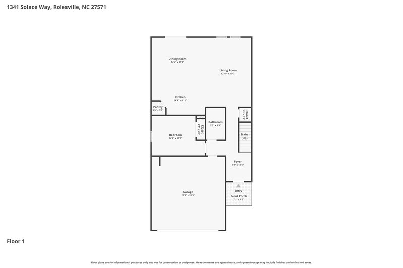 2,280/Mo, 1341 Solace Way Rolesville, NC 27571 Floor Plan View