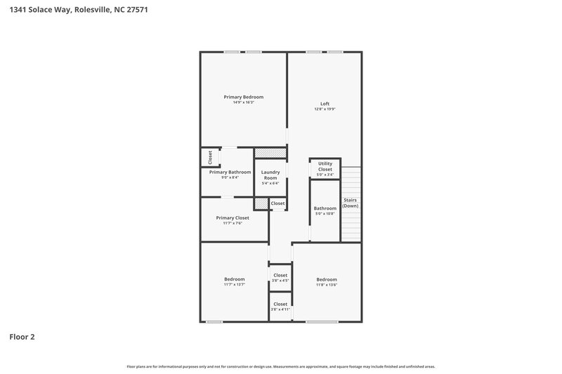 2,280/Mo, 1341 Solace Way Rolesville, NC 27571 Floor Plan View 2