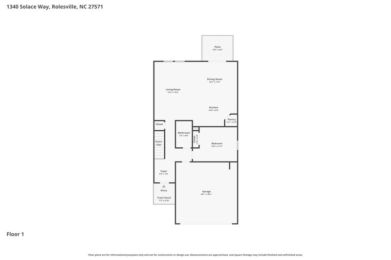 2,280/Mo, 1340 Solace Way Rolesville, NC 27571 Floor Plan View