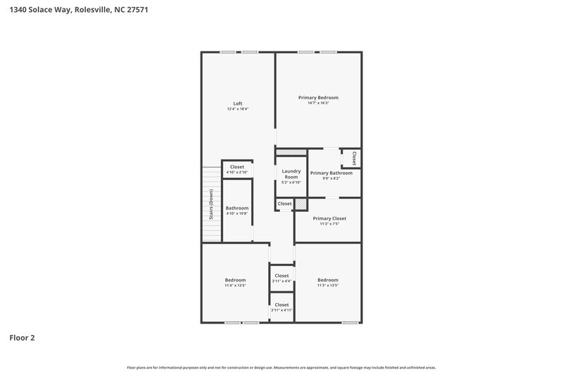 2,280/Mo, 1340 Solace Way Rolesville, NC 27571 Floor Plan View 2