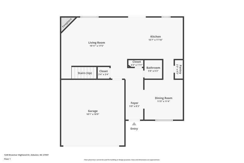 2,780/Mo, 1249 Braemar Highland Dr Zebulon, NC 27597 Floor Plan View