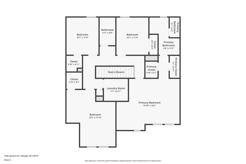2,310/Mo, 1336 Ujamaa Dr Raleigh, NC 27610 Floor Plan View 2