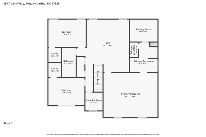 2,180/Mo, 1547 Cairo Way Fuquay Varina, NC 27526 Floor Plan View 2