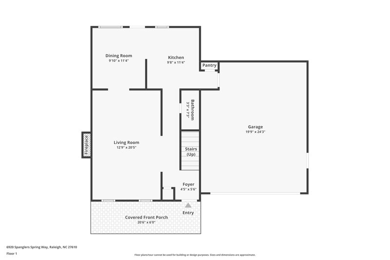 2,095/Mo, 6920 Spanglers Spring Way Raleigh, NC 27610 Floor Plan View