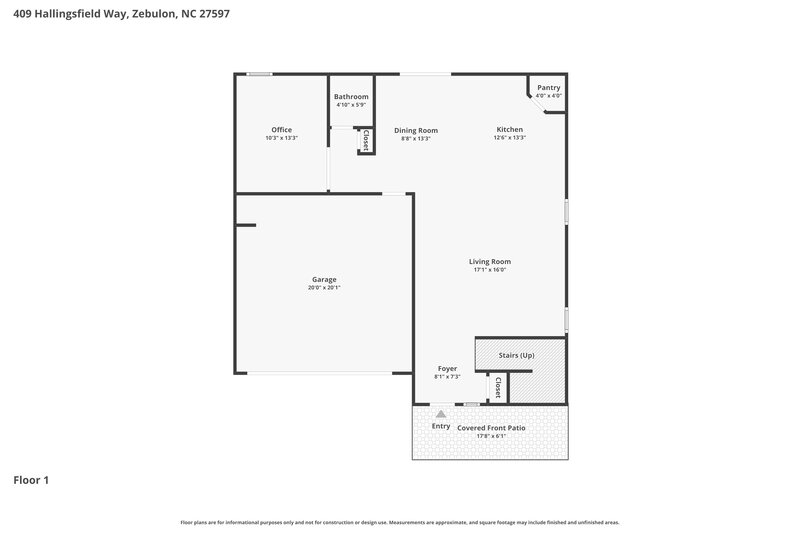 2,255/Mo, 409 Hallingsfield Way Zebulon, NC 27597 Floor Plan View