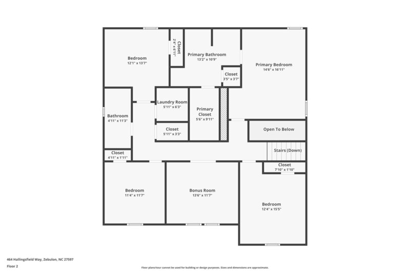 2,350/Mo, 464 Hallingsfield Way Zebulon, NC 27597 Floorplan View 2