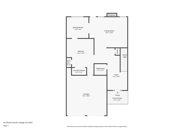 1,815/Mo, 1613 Brown Owl Dr Raleigh, NC 27610 Floor Plan View