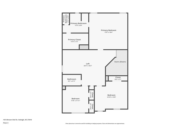 1,815/Mo, 1613 Brown Owl Dr Raleigh, NC 27610 Floor Plan View 2