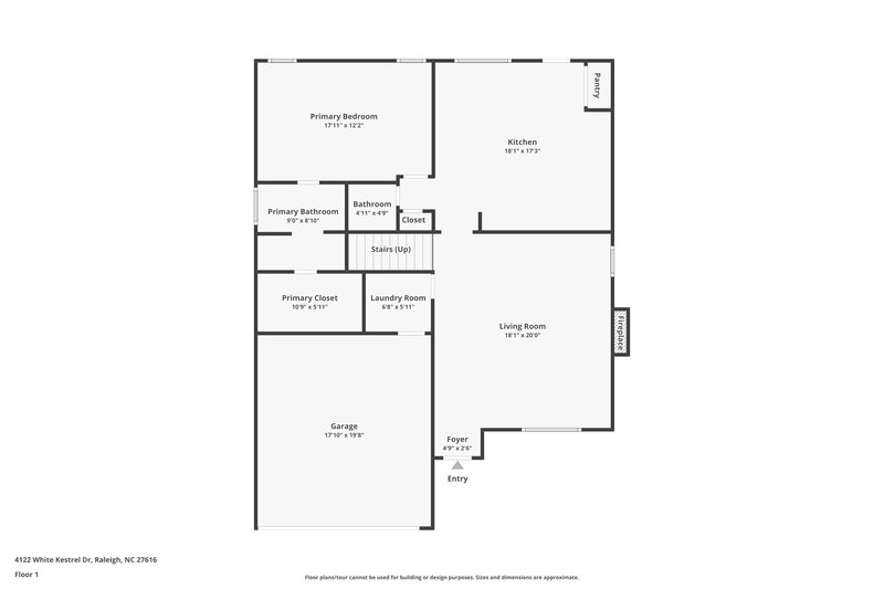 2,115/Mo, 4122 White Kestrel Dr Raleigh, NC 27616 Floor Plan View