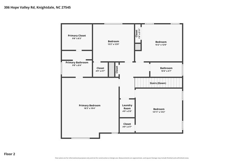 2,380/Mo, 306 Hope Valley Rd Knightdale, NC 27545 Floor Plan View 2