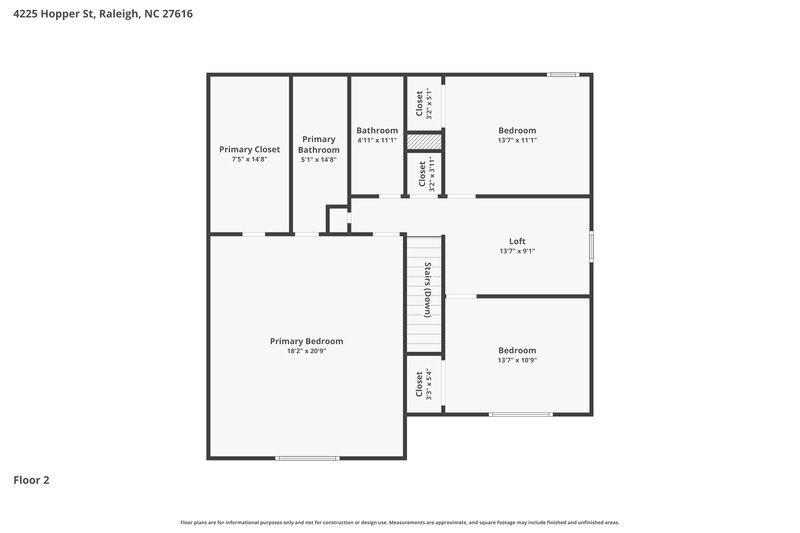 2,080/Mo, 4225 Hopper St Raleigh, NC 27616 Floor Plan View 2