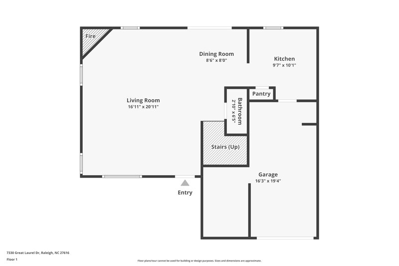 1,740/Mo, 7330 Great Laurel Dr Raleigh, NC 27616 Floor Plan View