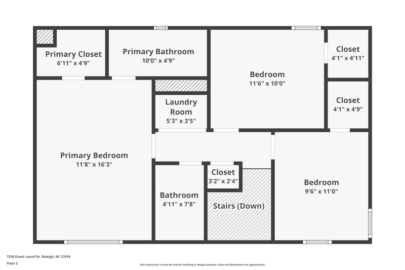 1,740/Mo, 7330 Great Laurel Dr Raleigh, NC 27616 Floor Plan View 2