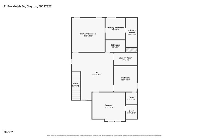 2,035/Mo, 21 Buckleigh Dr Clayton, NC 27527 Floor Plan View 2
