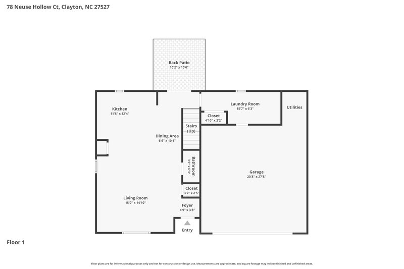 1,950/Mo, 78 Neuse Hollow Ct Clayton, NC 27527 Floorplan View