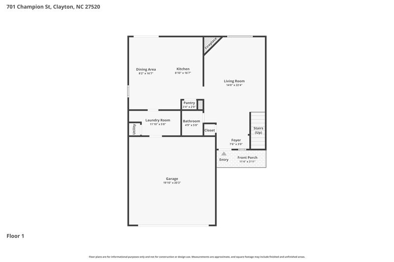 1,925/Mo, 701 Champion St Clayton, NC 27520 Floor Plan View