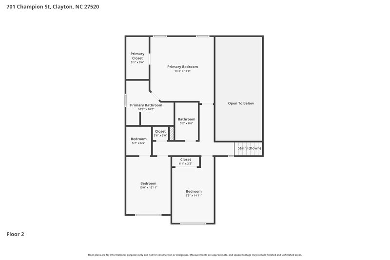 1,925/Mo, 701 Champion St Clayton, NC 27520 Floor Plan View 2