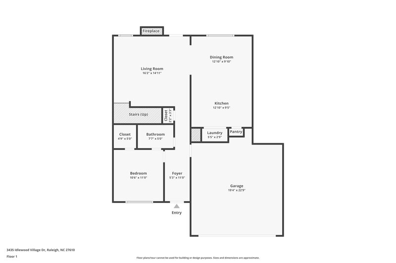 1,935/Mo, 3435 Idlewood Village Dr Raleigh, NC 27610 Floor Plan View
