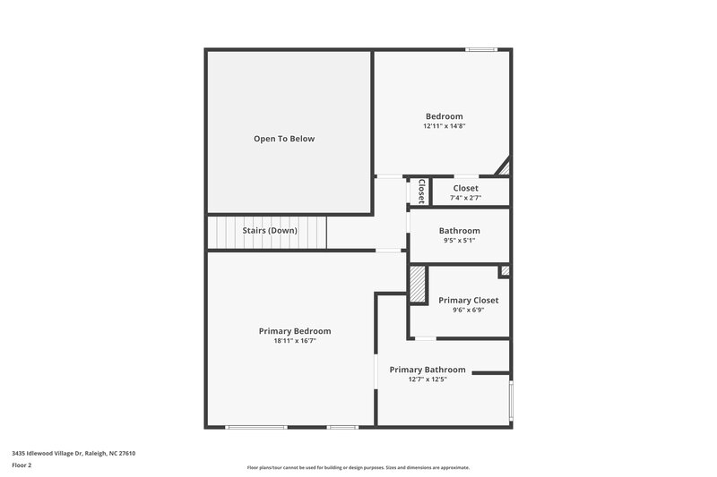 1,935/Mo, 3435 Idlewood Village Dr Raleigh, NC 27610 Floor Plan View 2