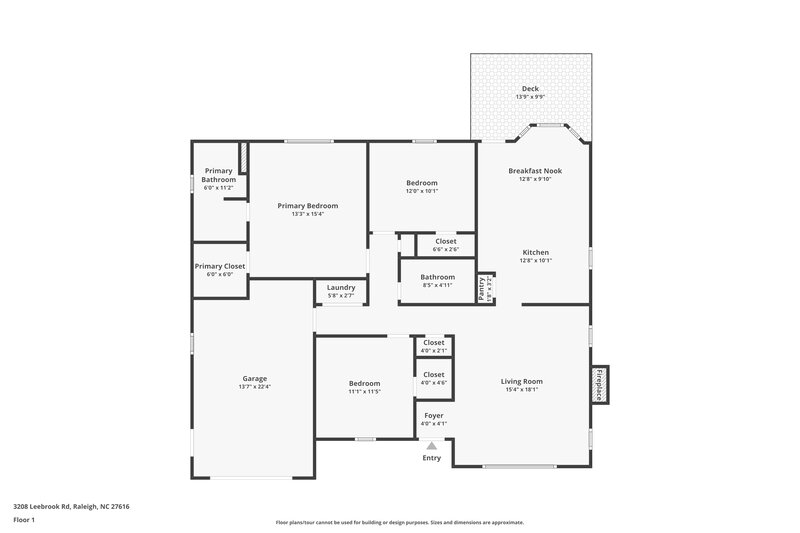 1,915/Mo, 3208 Leebrook Rd Raleigh, NC 27616 Floor Plan View