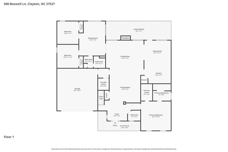 2,380/Mo, 500 Boswell Ln Clayton, NC 27527 Floorplan View