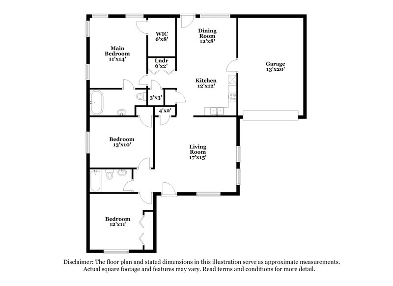 2,780/Mo, 3709 Blue Blossom Dr Raleigh, NC 27616 Floor Plan View