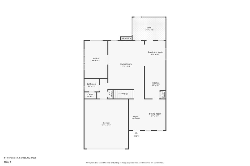 2,185/Mo, 64 Horizon Trl Garner, NC 27529 Floor Plan View