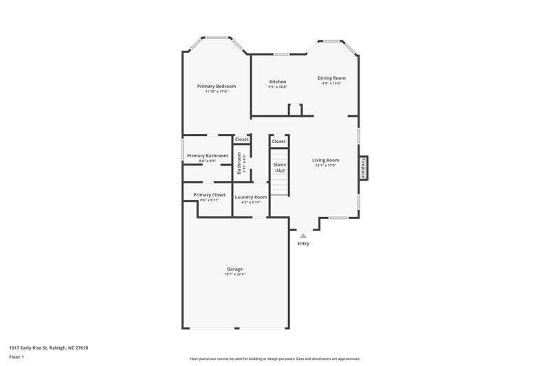 1,945/Mo, 1017 Early Rise St Raleigh, NC 27610 Floorplan View
