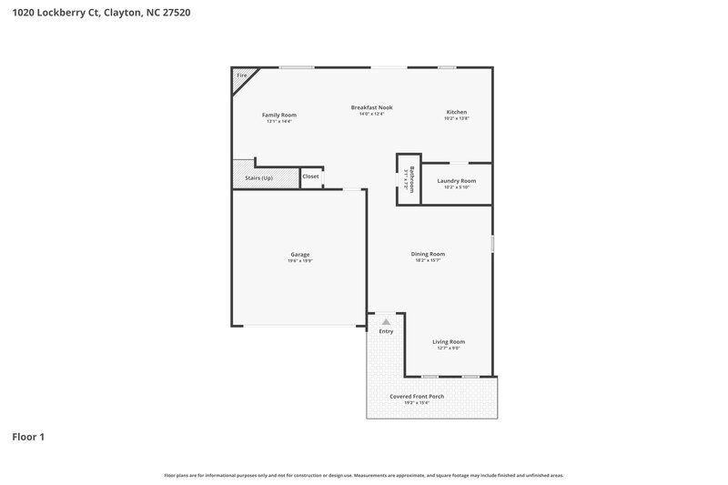 2,160/Mo, 1020 Lockberry Ct Clayton, NC 27520 Floor Plan View