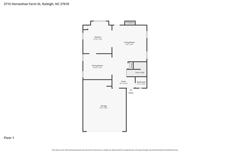 2,205/Mo, 3715 Horseshoe Farm St Raleigh, NC 27610 Floor Plan View