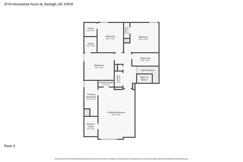 2,205/Mo, 3715 Horseshoe Farm St Raleigh, NC 27610 Floor Plan View 2