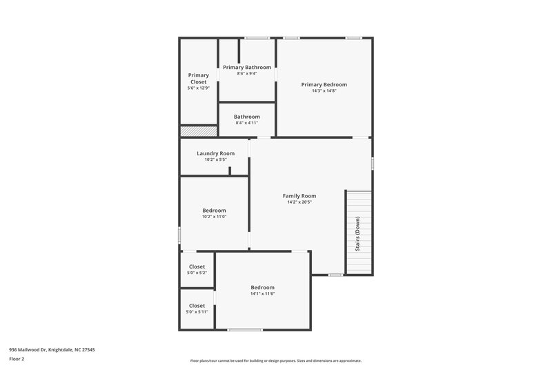 1,855/Mo, 936 Mailwood Dr Knightdale, NC 27545 Floor Plan View 2