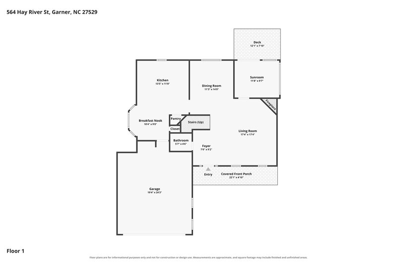 2,075/Mo, 564 Hay River St Garner, NC 27529 Floor Plan View