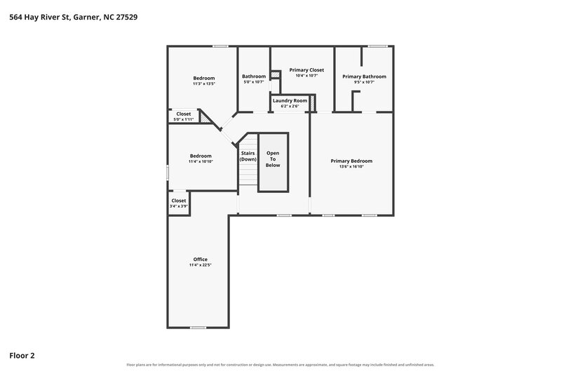 2,075/Mo, 564 Hay River St Garner, NC 27529 Floor Plan View 2
