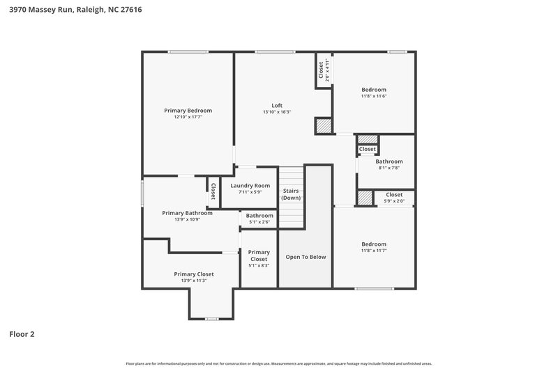 2,435/Mo, 3970 Massey Run Raleigh, NC 27616 Floor Plan View 2