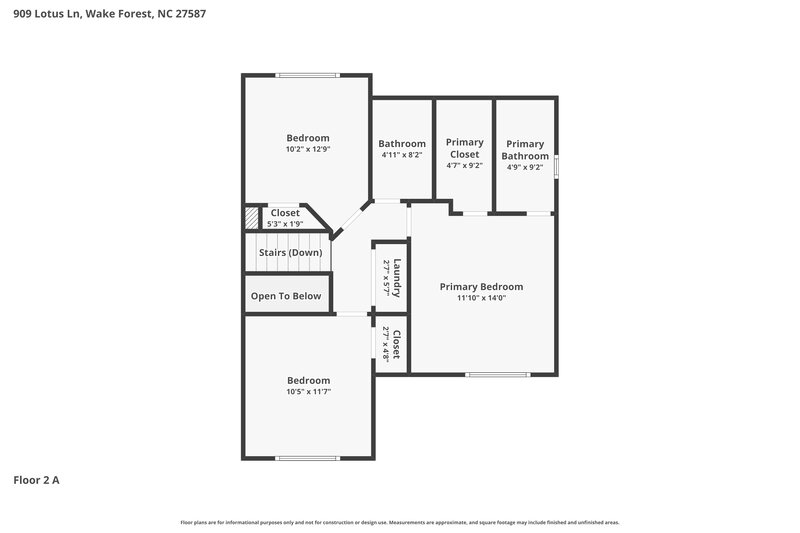 2,060/Mo, 909 Lotus Ln Wake Forest, NC 27587 Floor Plan View 2