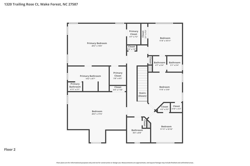2,800/Mo, 1320 Trailing Rose Ct Wake Forest, NC 27587 Floor Plan View 2