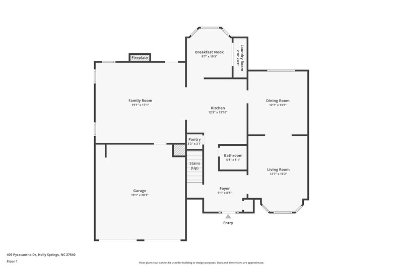 2,370/Mo, 409 Pyracantha Dr Holly Springs, NC 27540 Floor Plan View