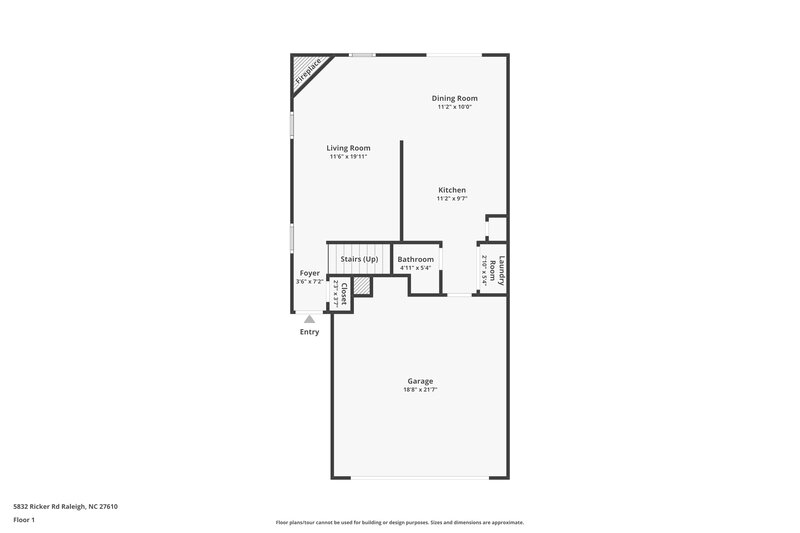 1,780/Mo, 5832 Ricker Rd Raleigh, NC 27610 Floor Plan View