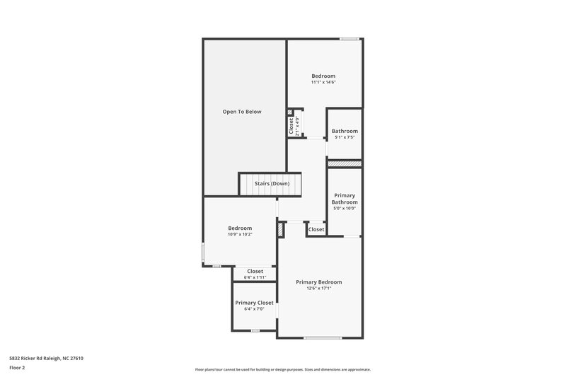 1,780/Mo, 5832 Ricker Rd Raleigh, NC 27610 Floor Plan View 2
