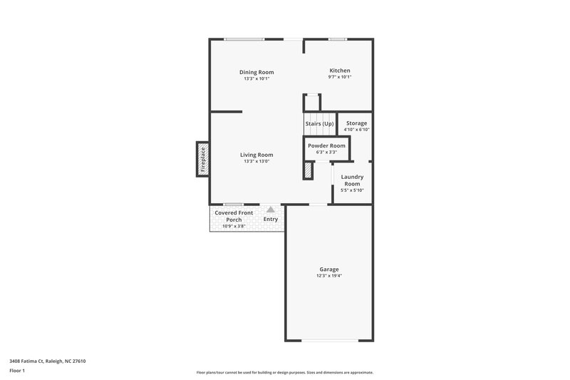 1,745/Mo, 3408 Fatima Ct Raleigh, NC 27610 Floor Plan View