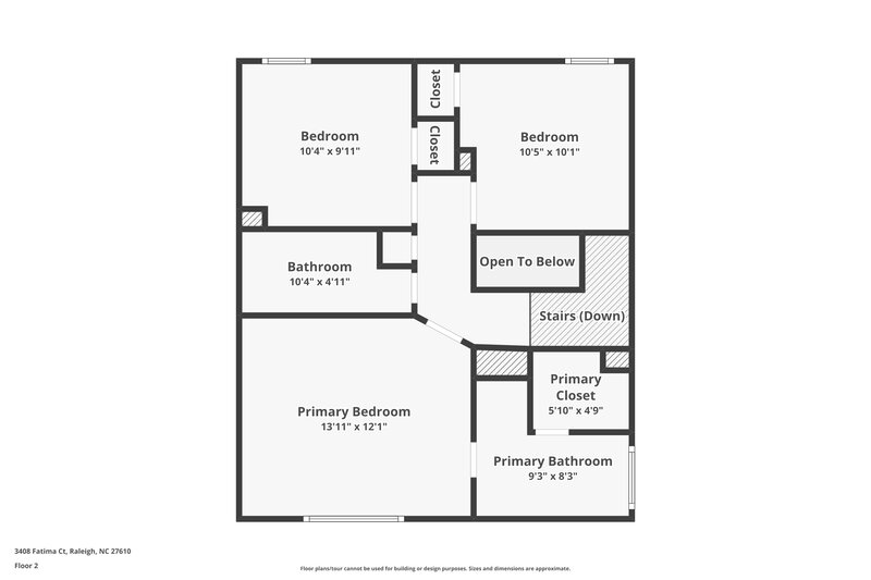1,745/Mo, 3408 Fatima Ct Raleigh, NC 27610 Floor Plan View 2
