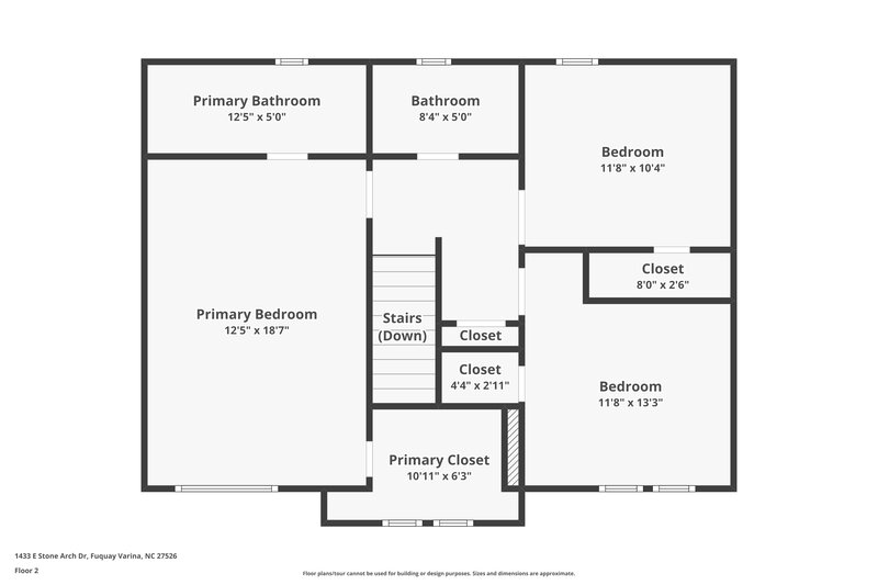 1,825/Mo, 1433 E Stone Arch Dr Fuquay Varina, NC 27526 Floor Plan View 2