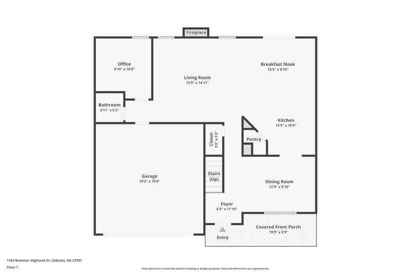 2,005/Mo, 1102 Braemar Highland Dr Zebulon, NC 27597 Floor Plan View