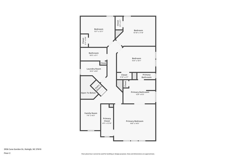 2,435/Mo, 3936 Cane Garden Dr Raleigh, NC 27610 Floor Plan View 2