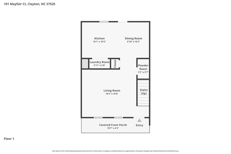 1,465/Mo, 101 Mayfair Ct Clayton, NC 27520 Floor Plan View
