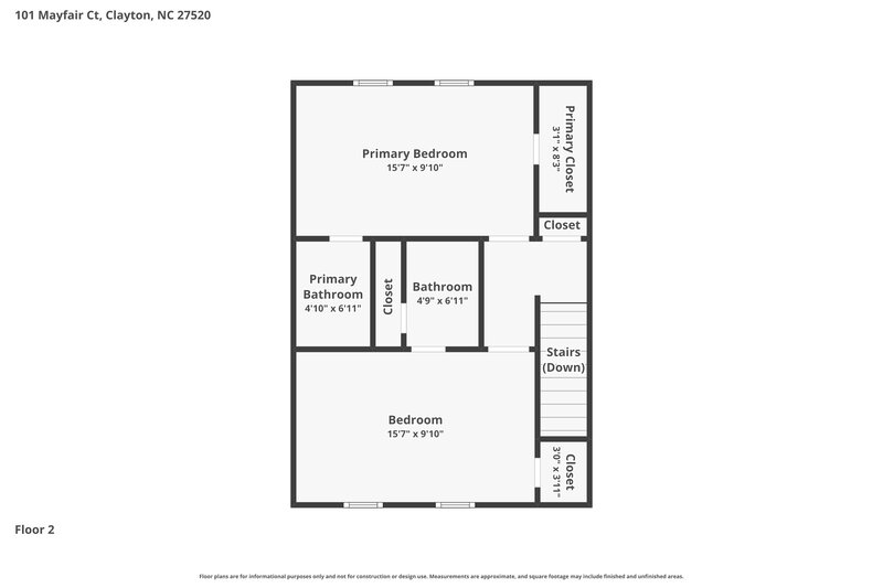 1,465/Mo, 101 Mayfair Ct Clayton, NC 27520 Floor Plan View 2