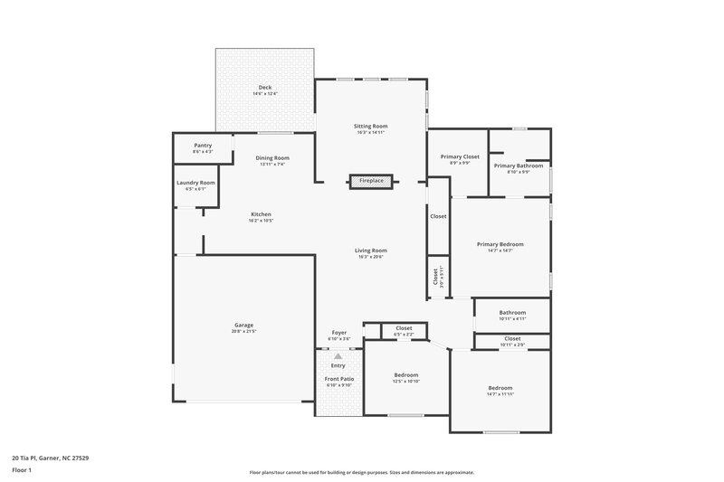 2,090/Mo, 20 Tia Pl Garner, NC 27529 Floor Plan View